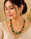Handmade designer Semiprecious stone statement necklace set