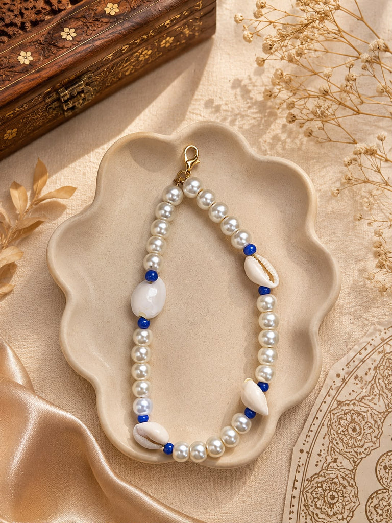 Handmade Pearl & Shell Mobile Phone  &Bags Charm – Ocean Blue