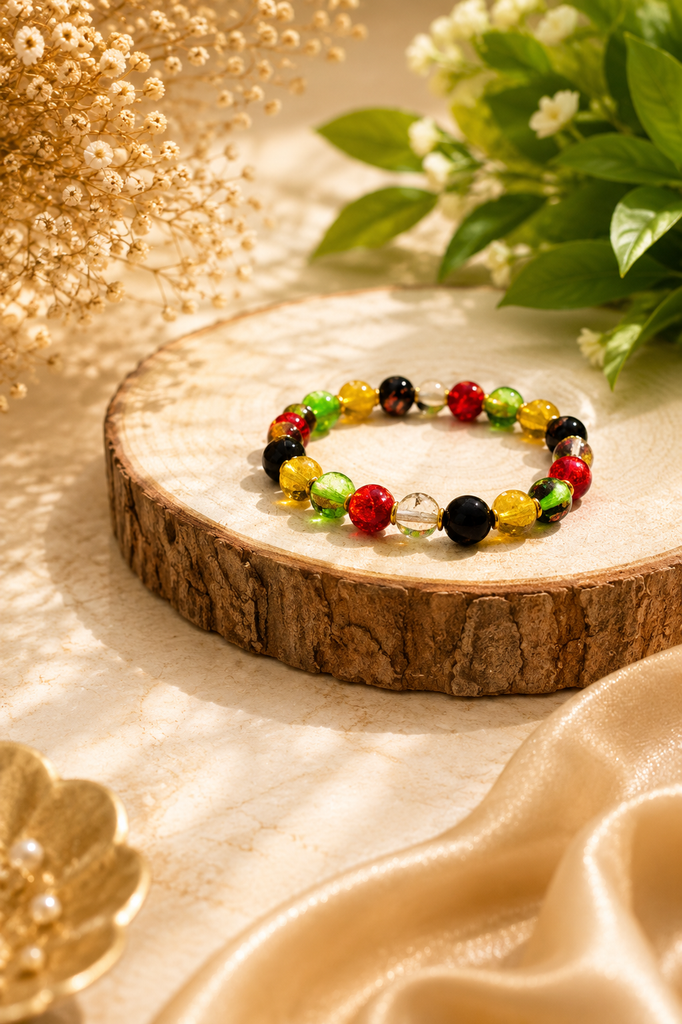 Handmade semiprecious stone  Rainbow divine Crystal Bracelet
