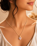 Antitranish & udjustable premium Crystal Heart Pendant Chain