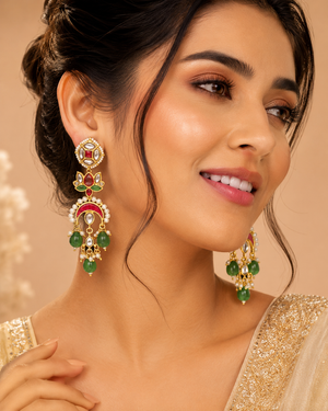 Festive Kundan Light weight  Dangler Earrings