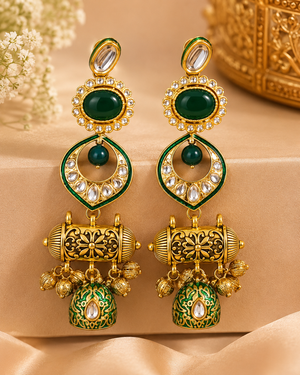 Kundan statement earrings