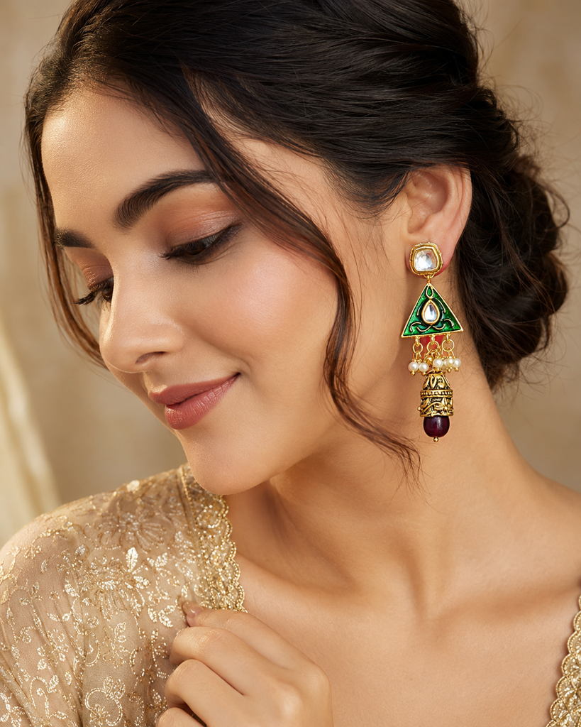 Royal Green Dangler Earrings