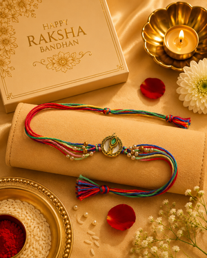 Handmade Peacock Charm Rakhi