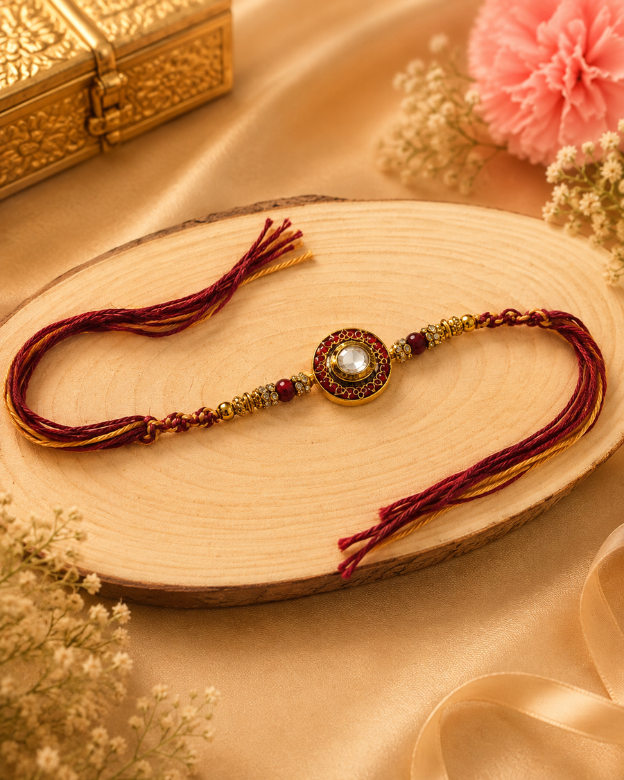 Royal Kundan Thread Rakhi