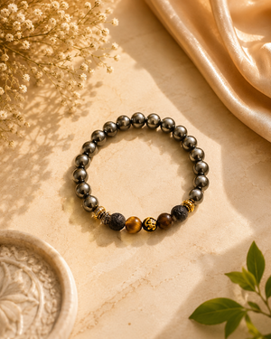 Handmade Pyrite&Tiger Eye Beaded Bracelet