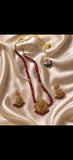 Nakshi Krishna & semiprecious Stone Beads Temple Set