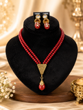 Handmade designer  antique Scarlet crystal Beads Necklace Set