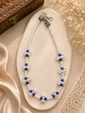 Handmade Pearl Bow Mobile Phone Charm – Blue & White