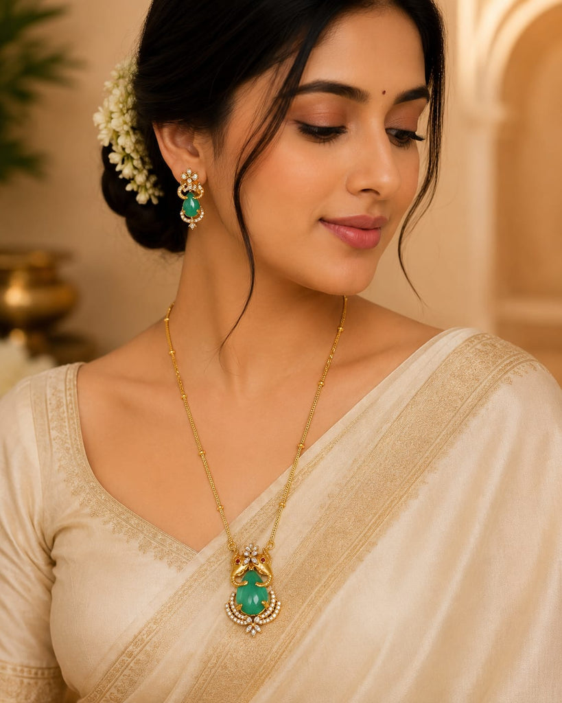 "Emerald Grace Pendant Set"
