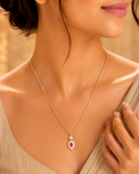 Antitranish Premium Ruby drop Pendant & adjustable Chain