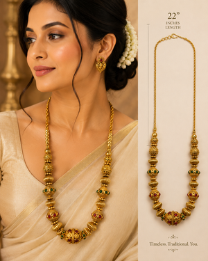 Traditional  Nakshi Green  Red  Necklace