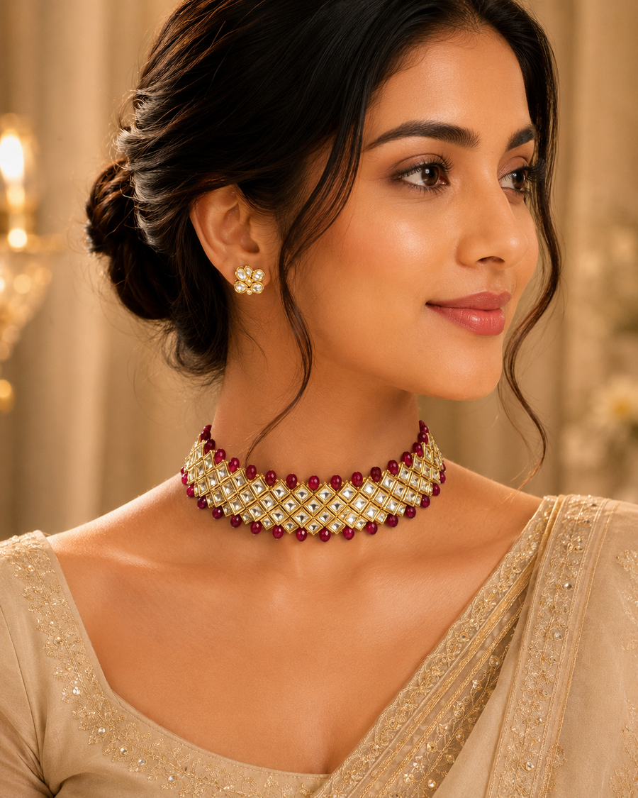 Handmade designer Royal  Kundan Choker Necklace